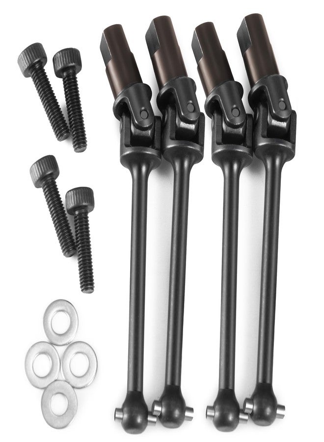 MORFUM RC Hardened Steel Front & Rear Driveshaft Assembly Metal Drive Shaft Front & Rear CVD Driveshafts 4-Pack Upgrades for 1/18 Tra-xxas LaTrax Teton Desert Prerunner SST-Replace Parts 7650 - Image 1